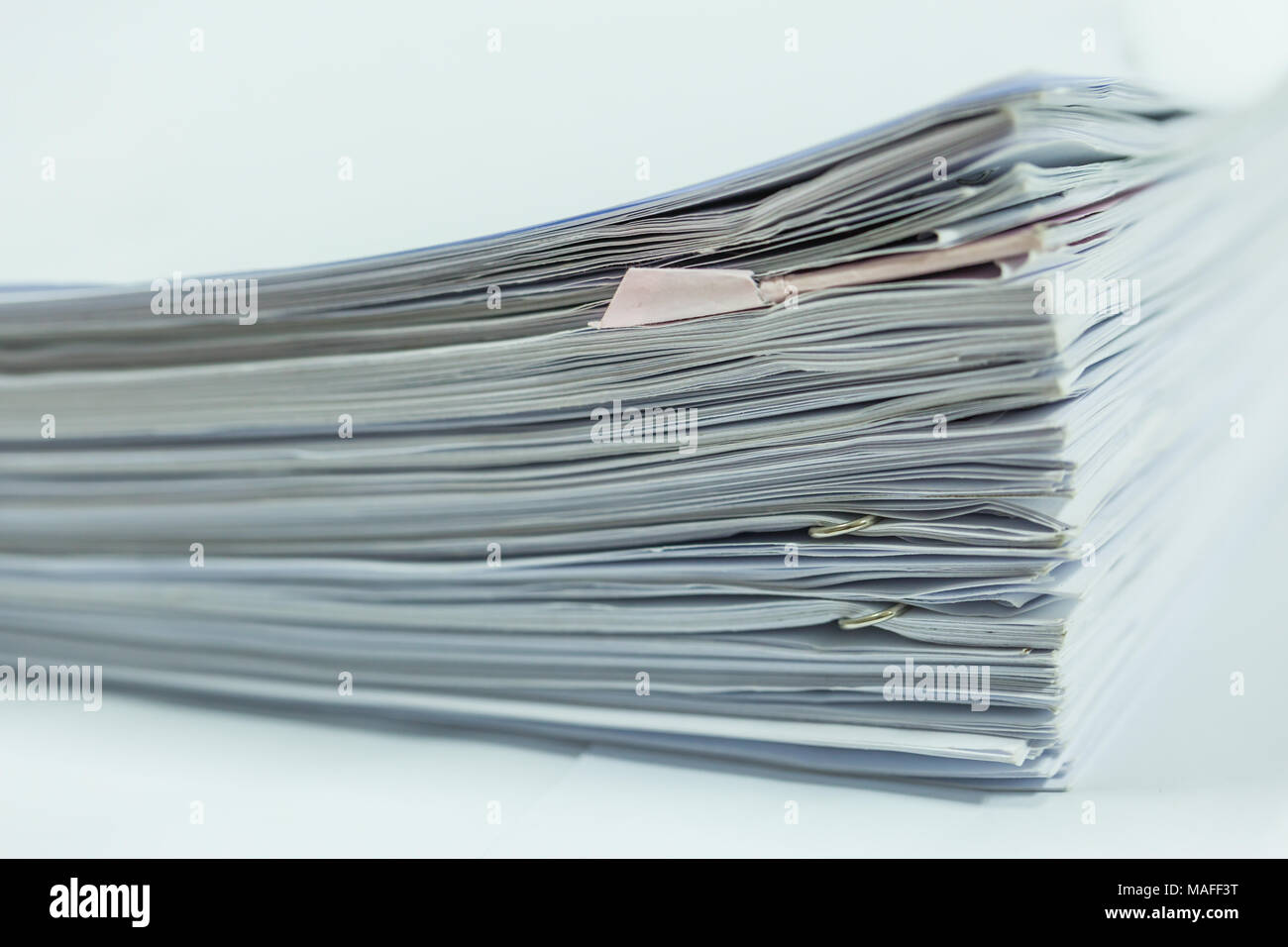 Stack of business report paper files Stock Photo - Alamy
