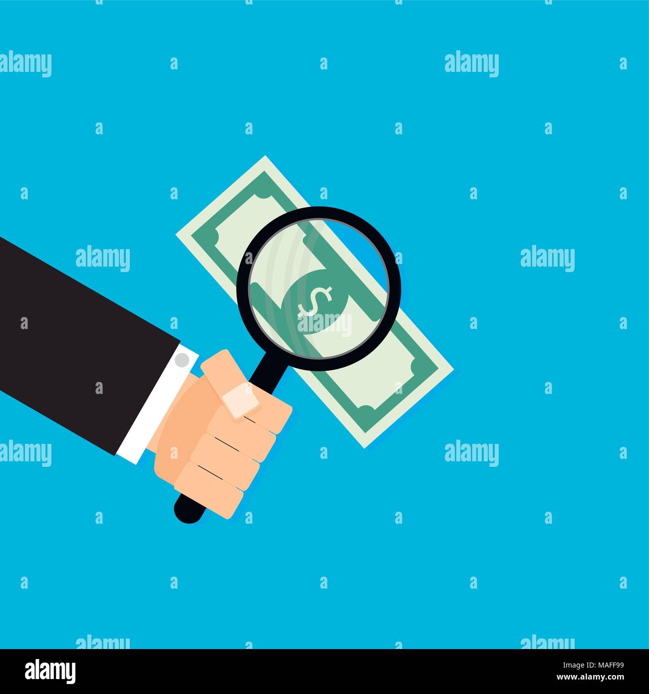 Investment Search Vector Search Dollar With Magnifying - 