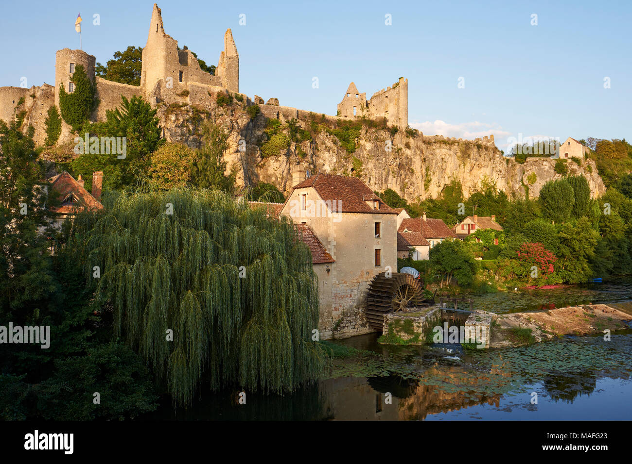 Angles-sur-l'Anglin is a commune in the Vienne department in the Nouvelle-Aquitaine region in western France. Stock Photo