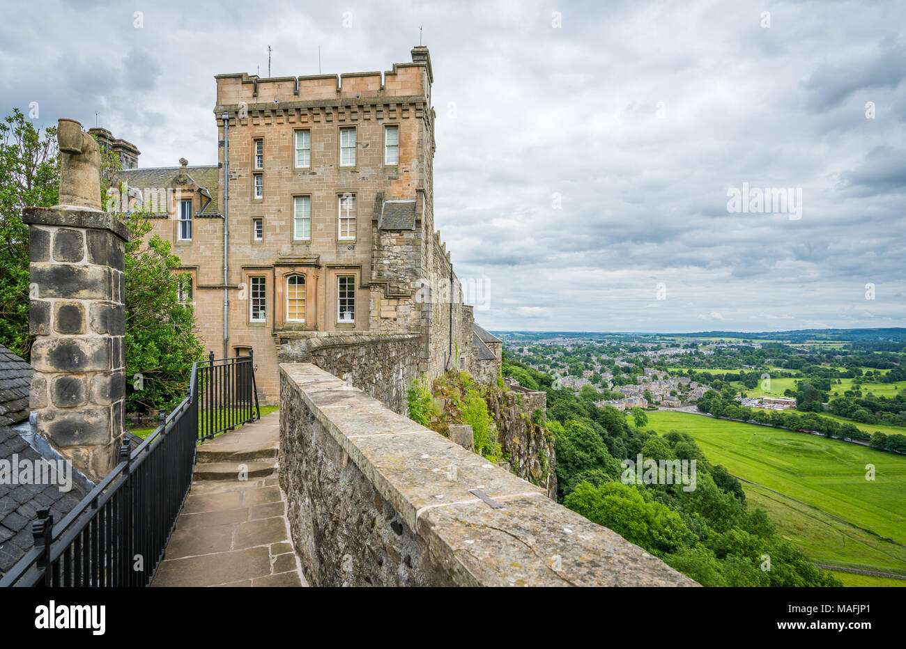 Panoramic view from Stirling Castle, Scotland. Stock Photo