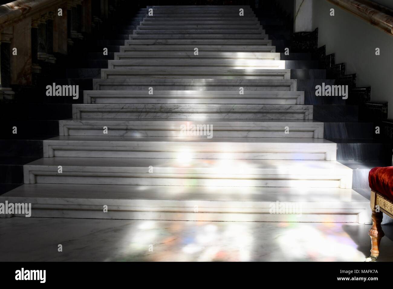 The Marble Staircase in Mount Stuart House near Rothesay on Bute Stock Photo