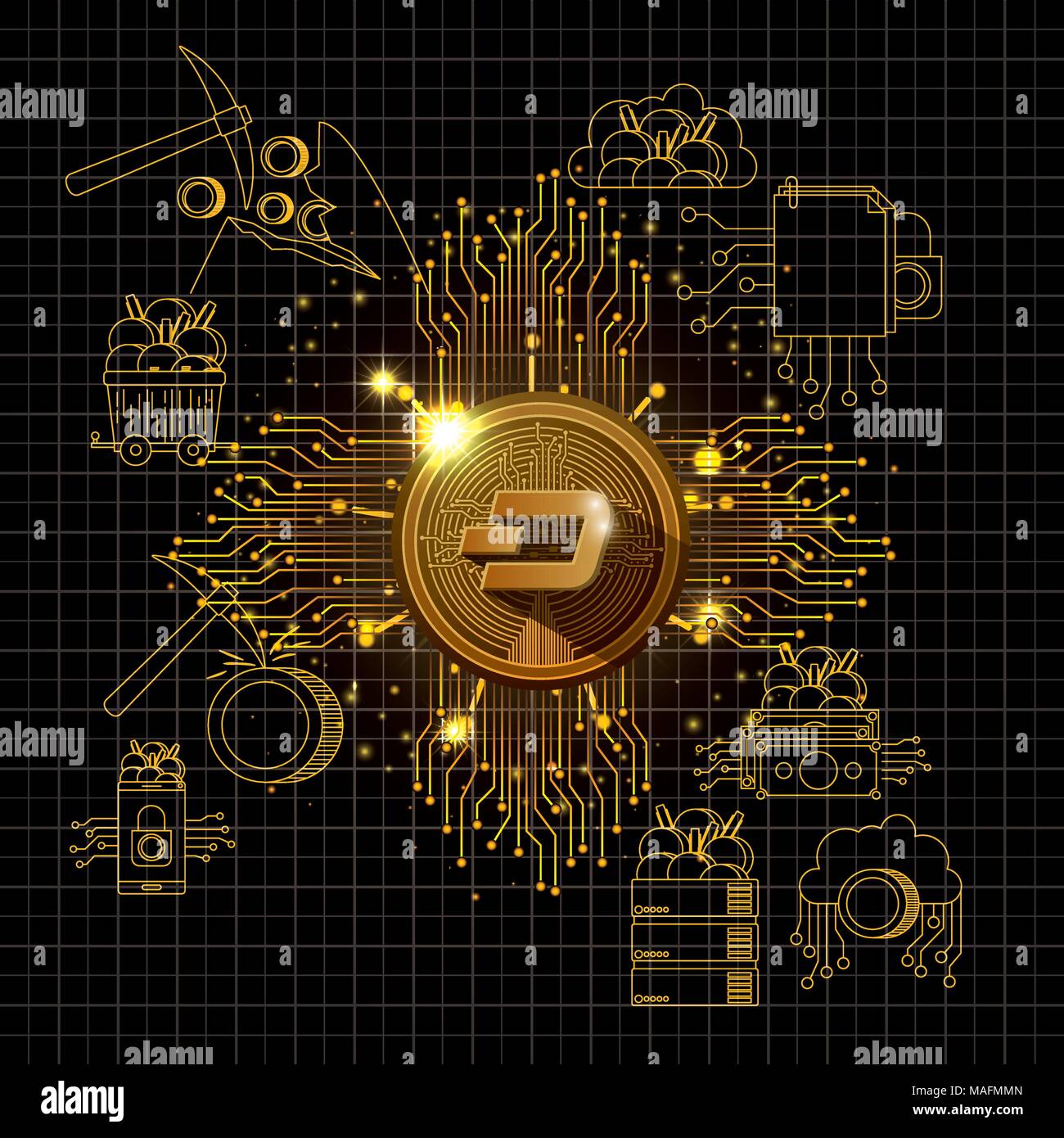 dash mining set icons Stock Vector Image & Art - Alamy