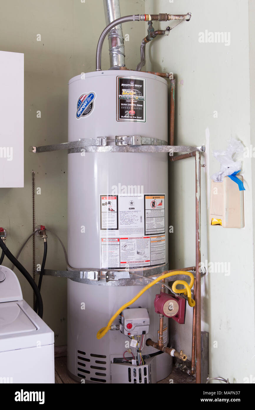American Hot water heater and storage system Stock Photo