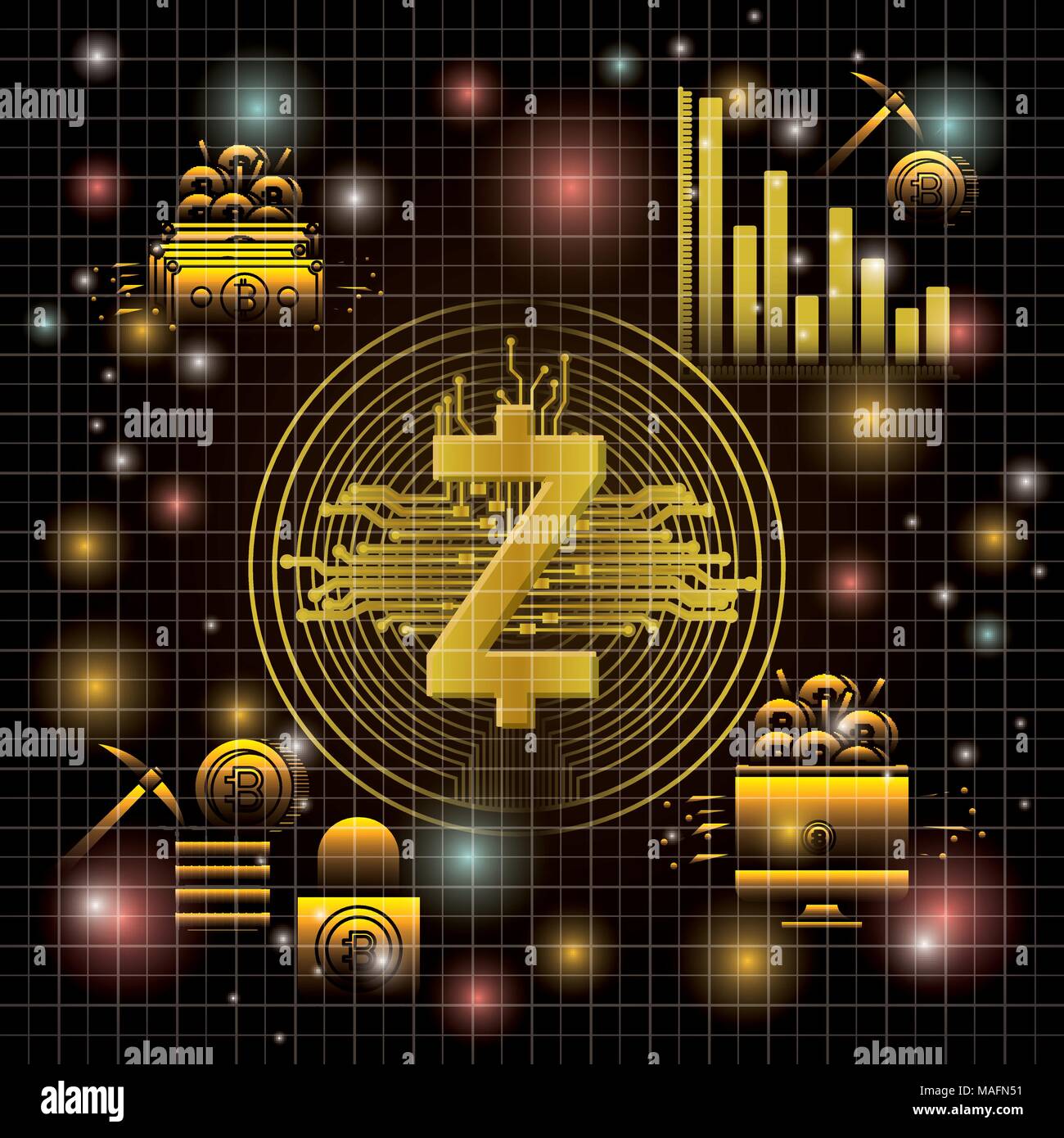 zcash mining set icons Stock Vector Image & Art - Alamy