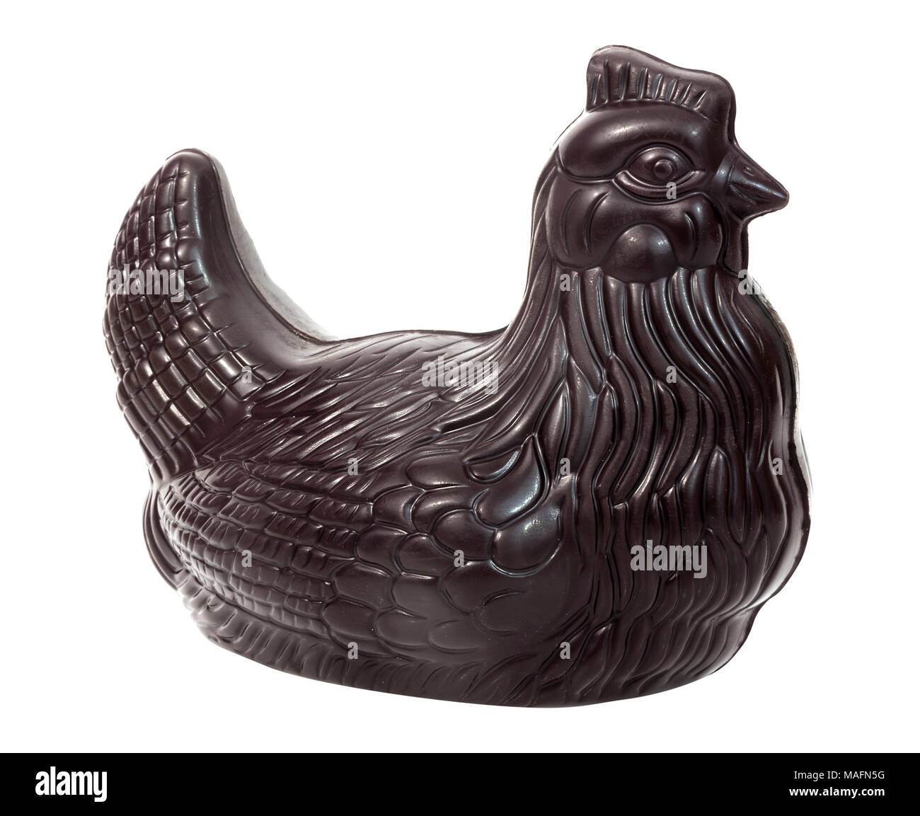Isolated Easter chocolate hen Stock Photo Alamy