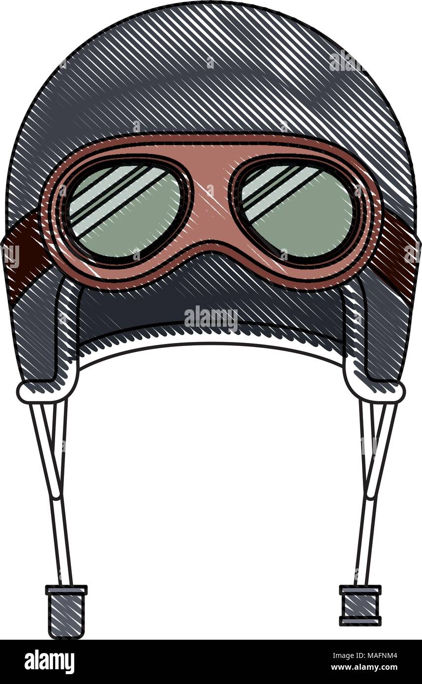 Classic Motorcyclist Helmet With Goggles Stock Vector Image & Art - Alamy