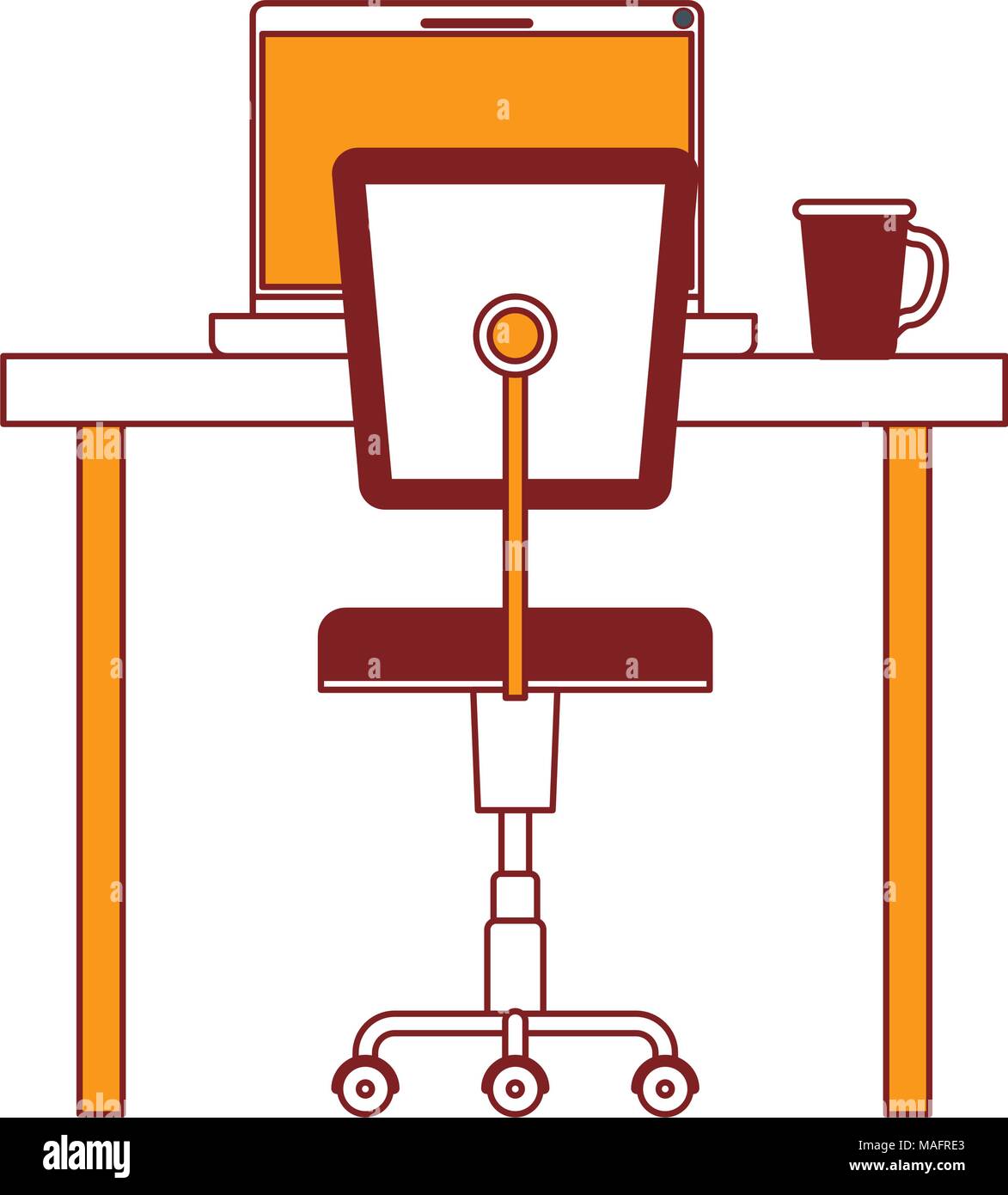 office workplace scene icon Stock Vector Image & Art - Alamy