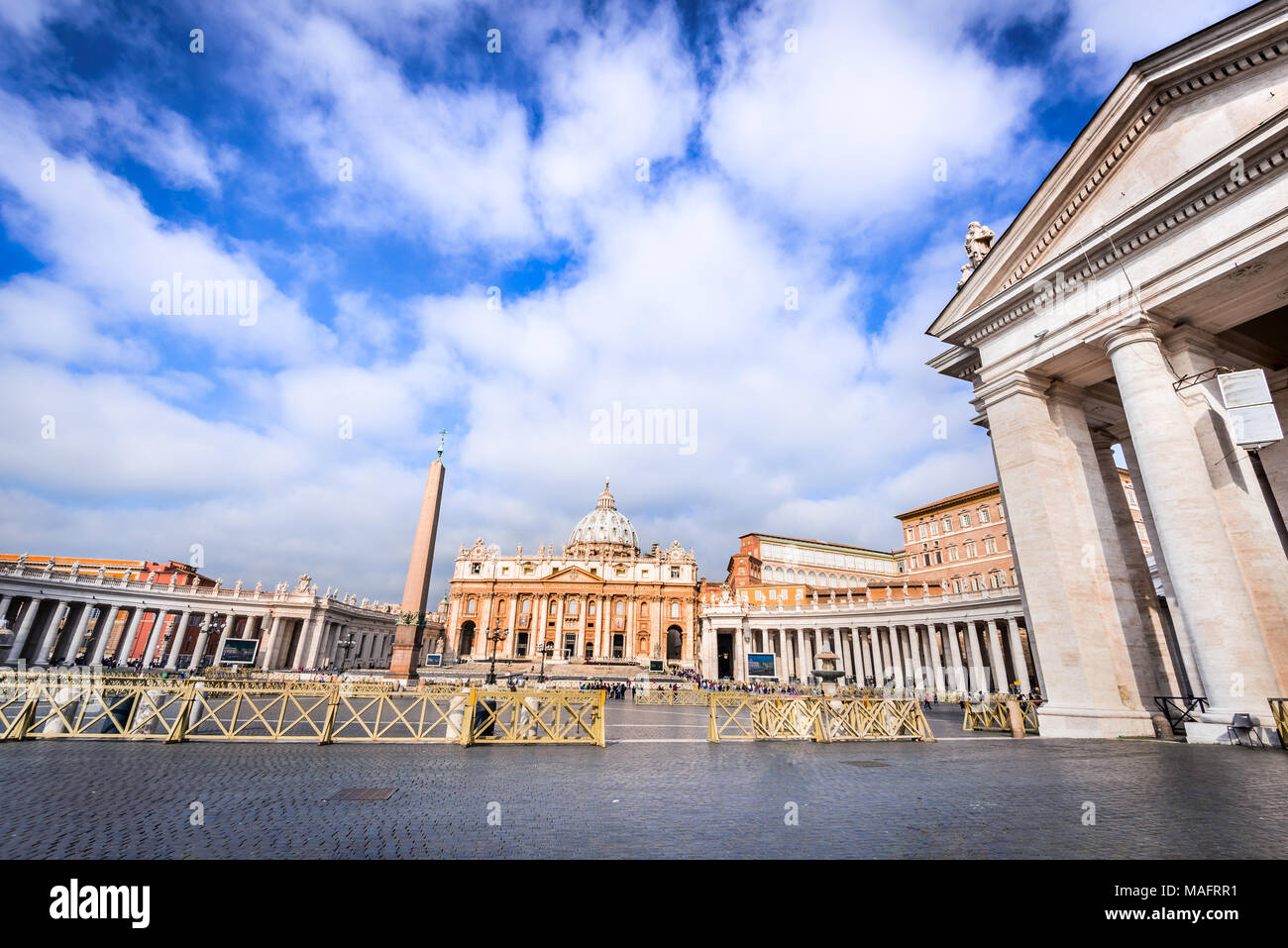 Rome, Italy. Saint Peter Basilica, Vatican, main religious Catholic Church, Holy See and Pope residence. Stock Photo