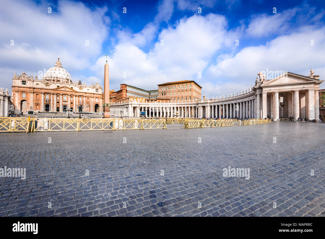 Rome, Italy. Saint Peter Basilica, Vatican, main religious Catholic Church, Holy See and Pope residence. Stock Photo