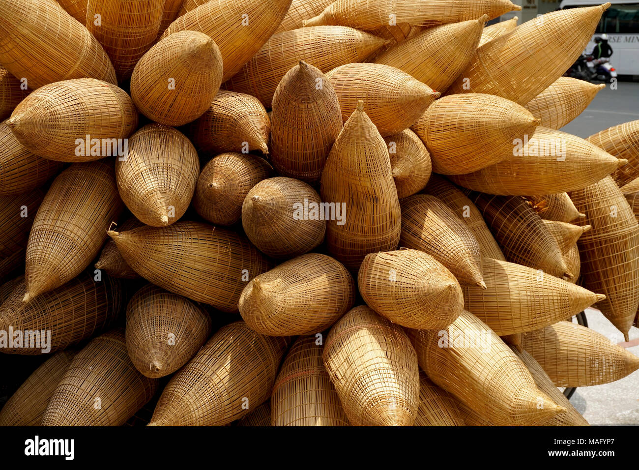 Woven bamboo fish traps hi-res stock photography and images - Alamy