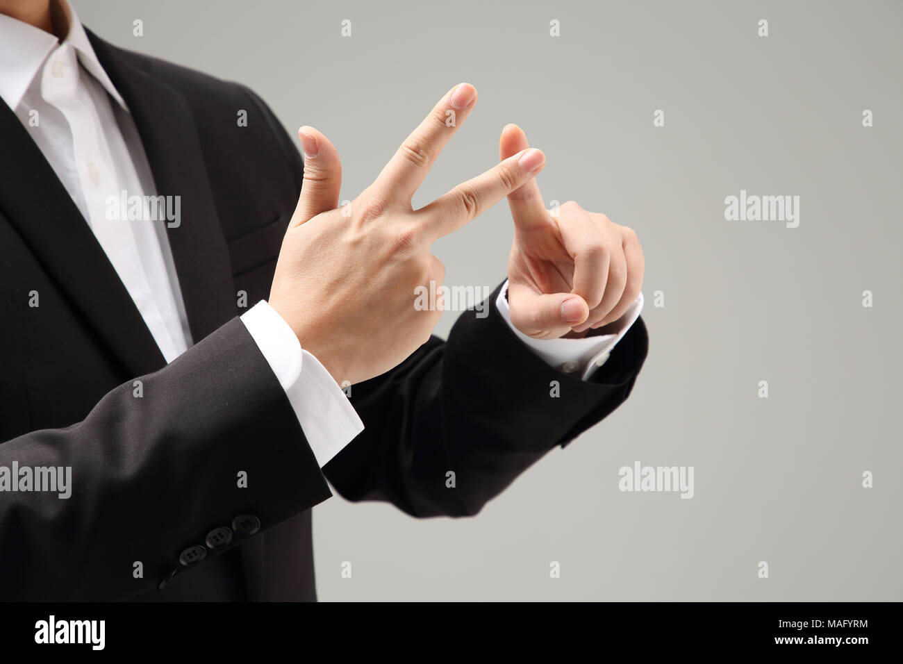 Hand gestures photo. Hand signals or signs use to communicate. 055 ...