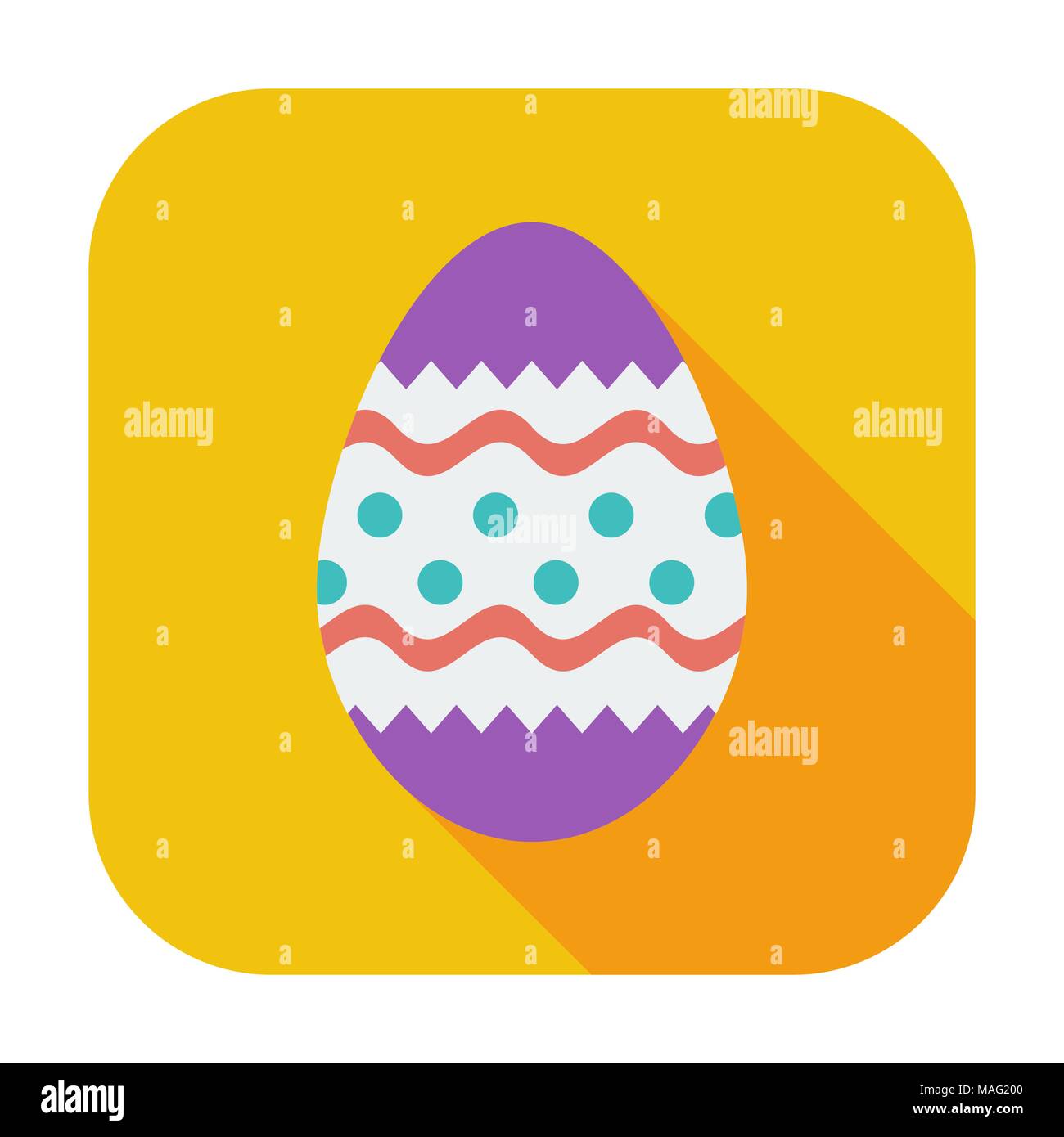Easter Egg single flat color icon. Vector illustration. Stock Vector