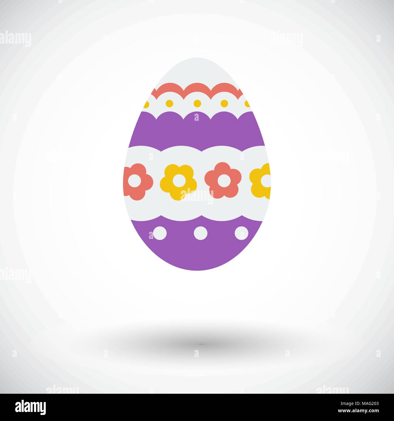 Easter Egg. Single flat icon on white background. Vector illustration. Stock Vector