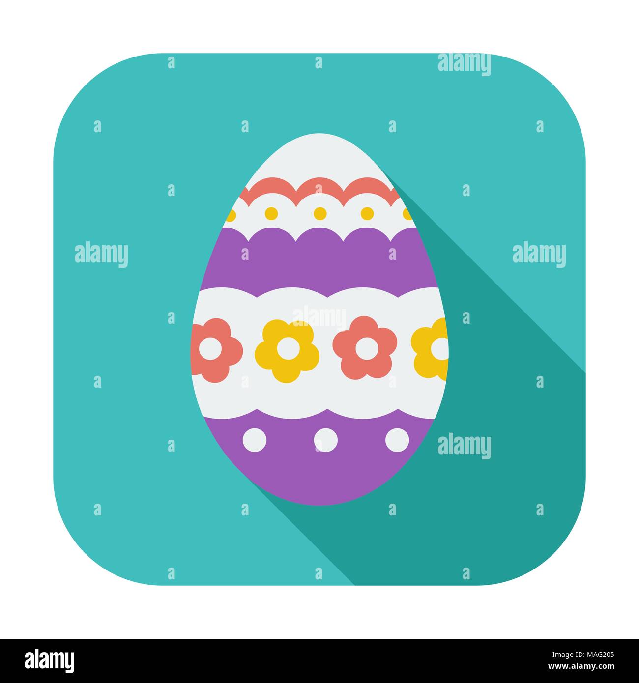 Easter Egg single flat color icon. Vector illustration. Stock Vector
