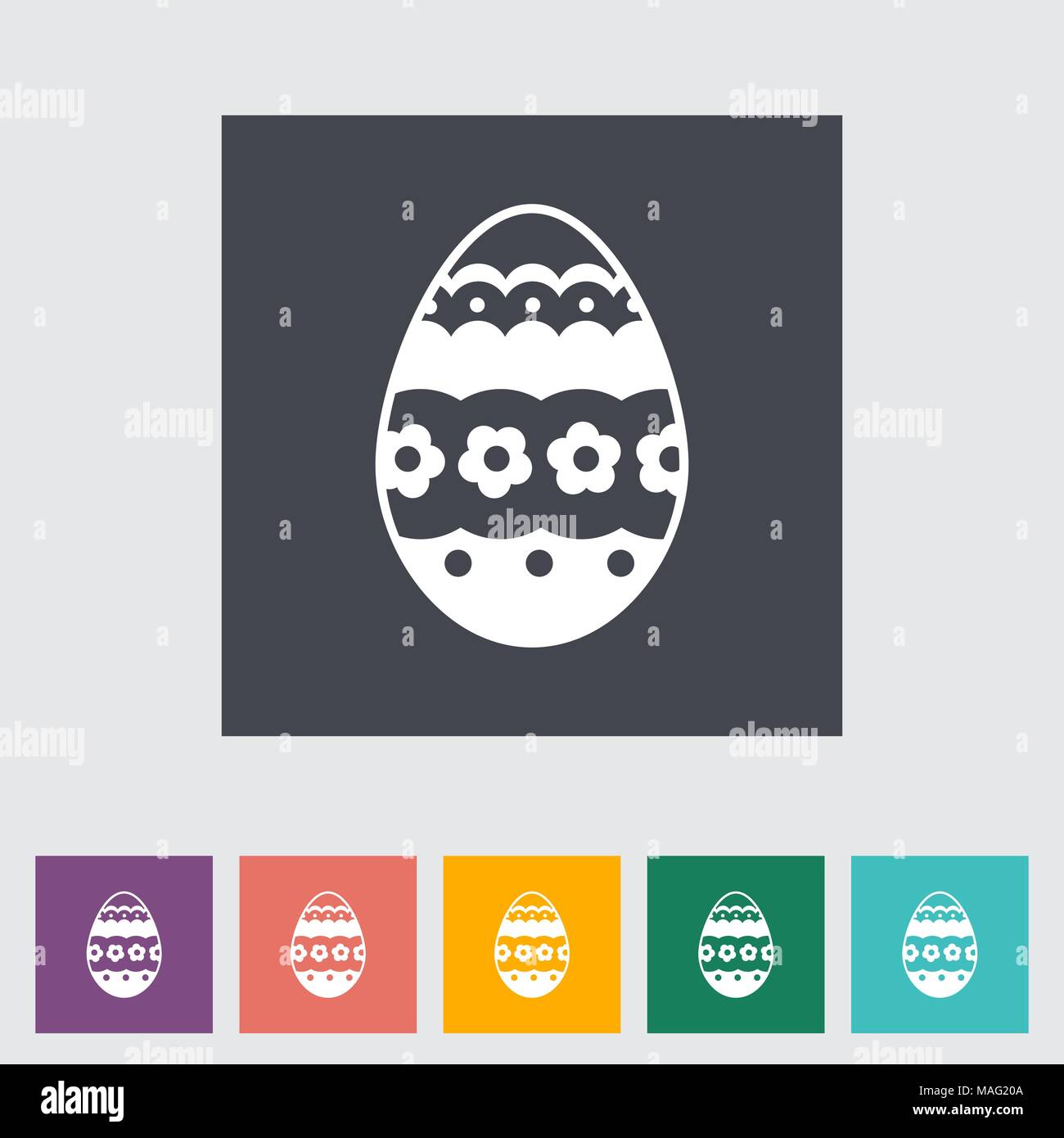 Easter Egg single flat icon. Vector illustration. Stock Vector