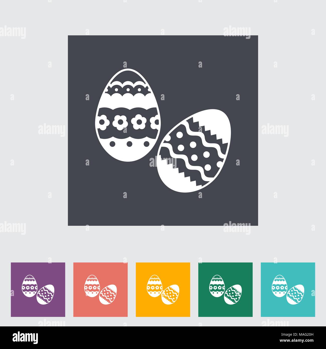 Easter Egg single flat icon. Vector illustration. Stock Vector