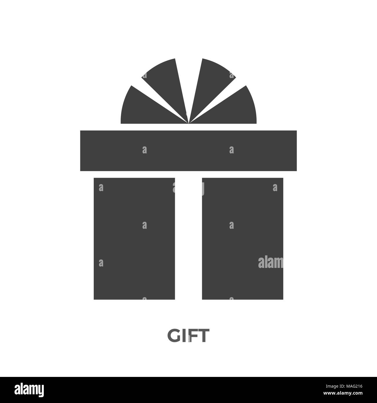 Gift Box Glyph Vector Icon Isolated on the White Background. Stock Vector