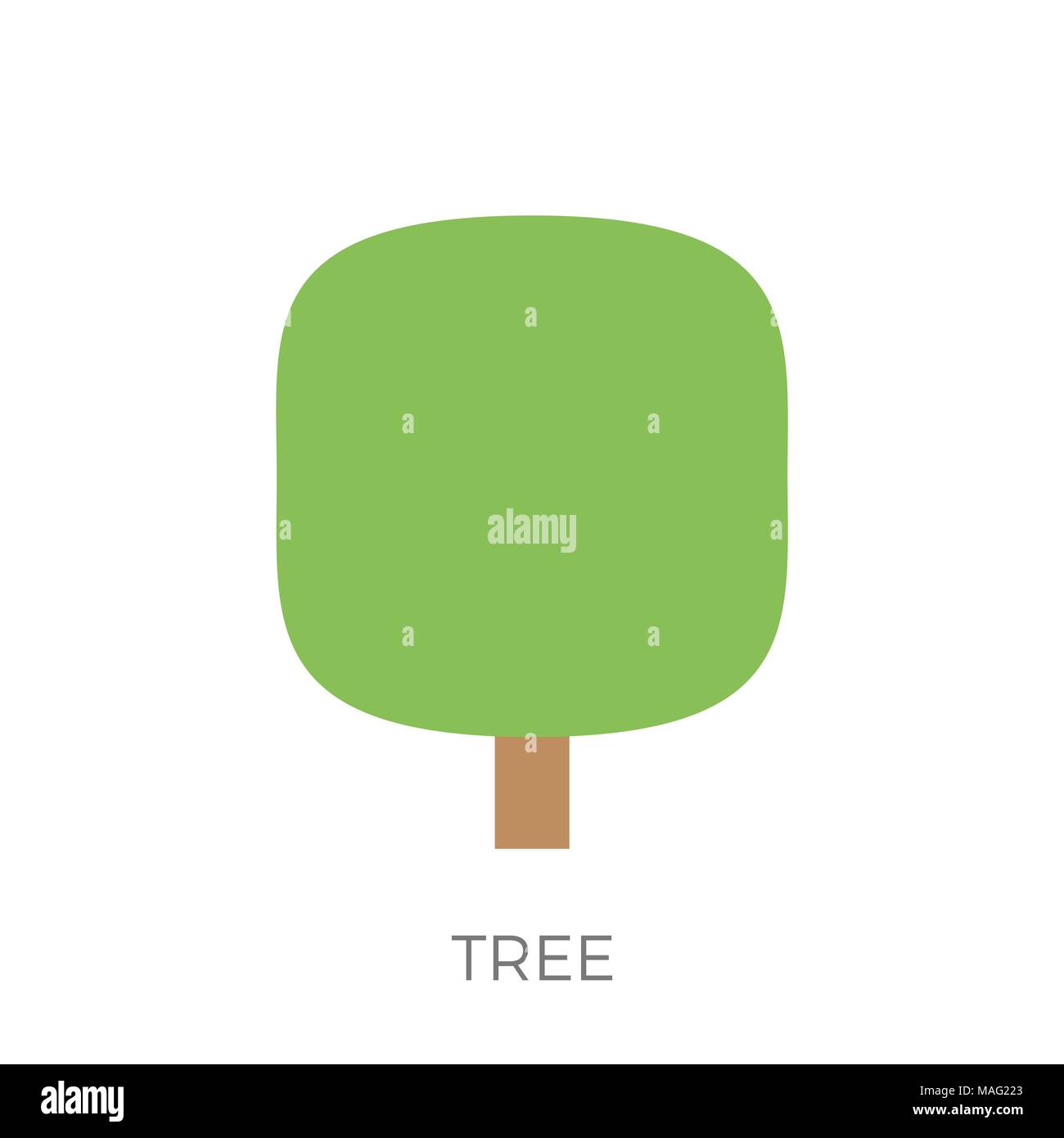 Tree in a Flat Design. Isolated on White Background. Vector Icon Stock ...