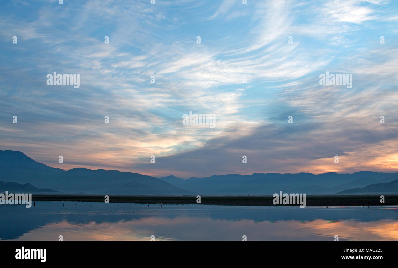 Sunrise over Lake Isabella in the southern Sierra Nevada mountains in