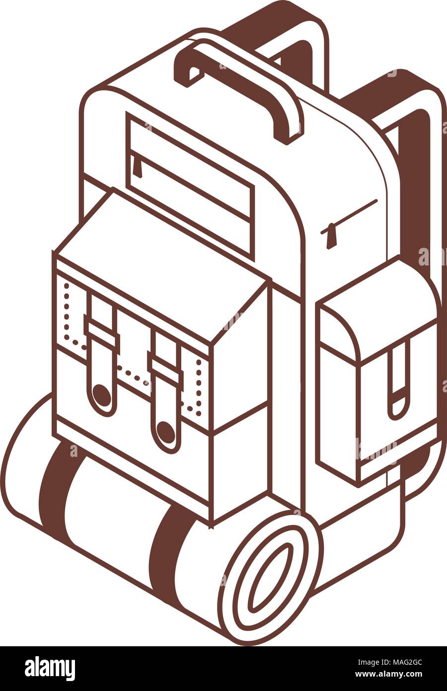 Tourist Backpack Icon Stock Vector