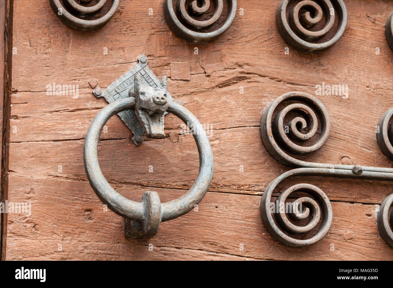 cast iron door knob, animal shape Stock Photo