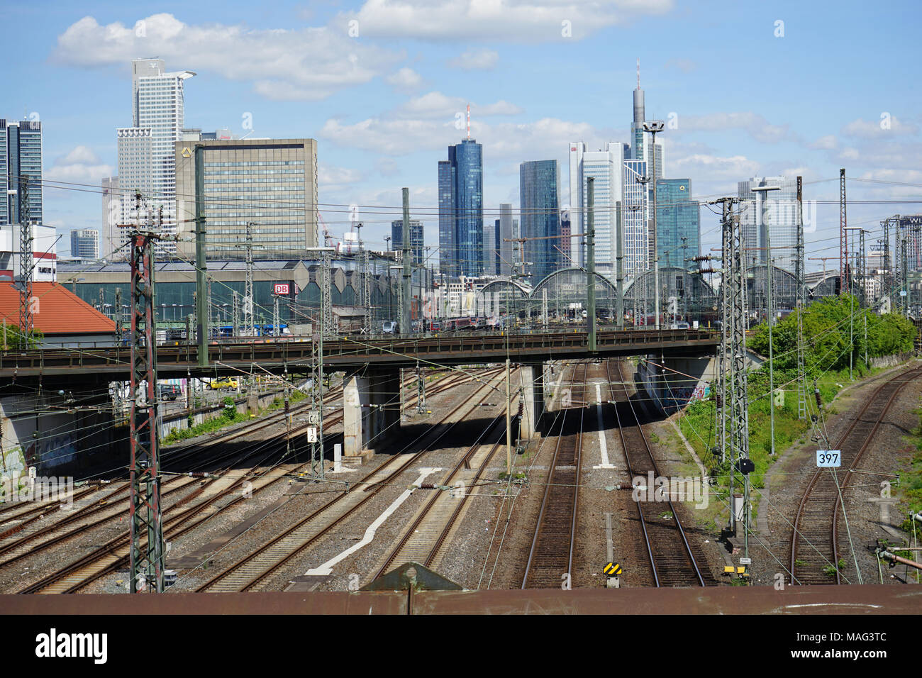 Railtracks in Front of Frankfurt Main Station Frankfurt, Germany, Stock Photo