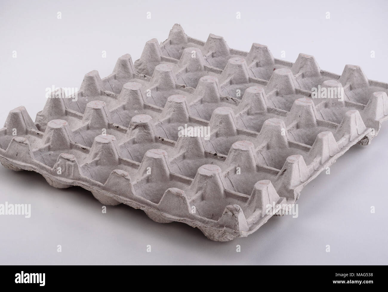 Cardboard packaging for eggs close up, background Stock Photo