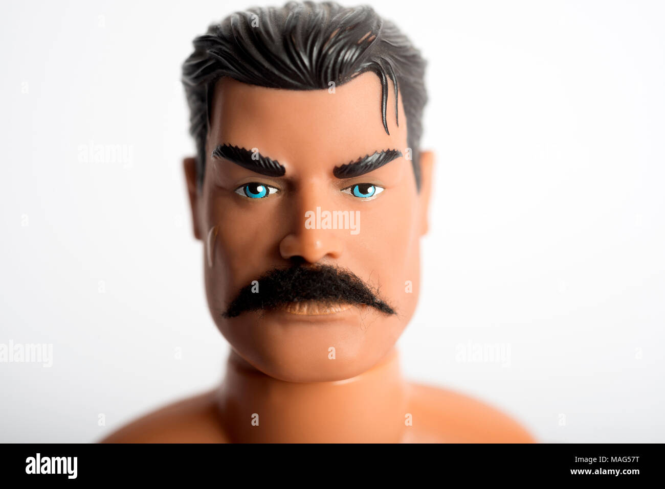 Action man with moustache hi-res stock photography and images - Alamy