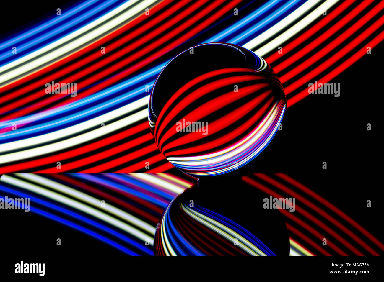 Light painting with a Lensball / crystal / glass ball Stock Photo - Alamy