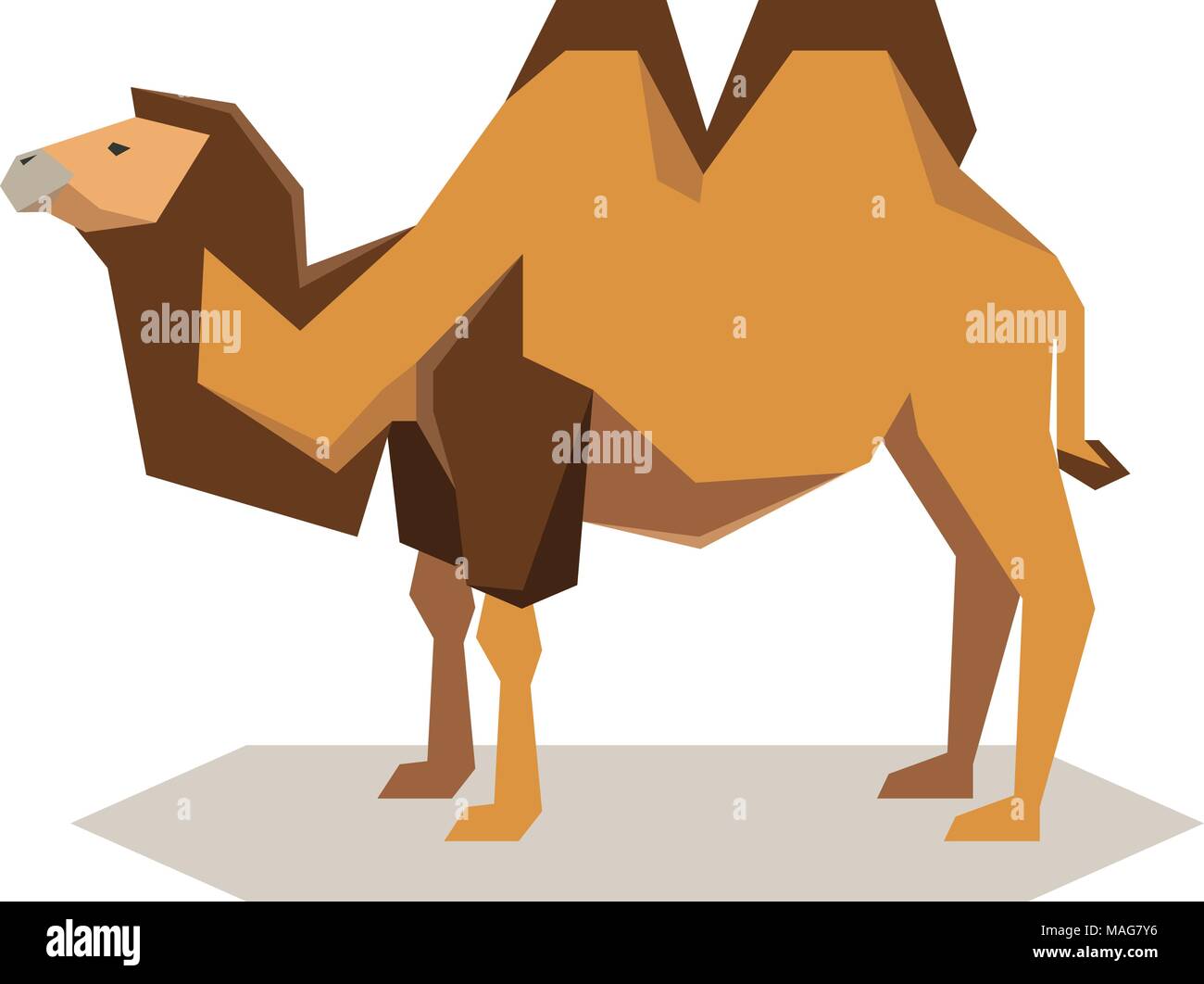 Flat geometrical Bactrian camel Stock Vector
