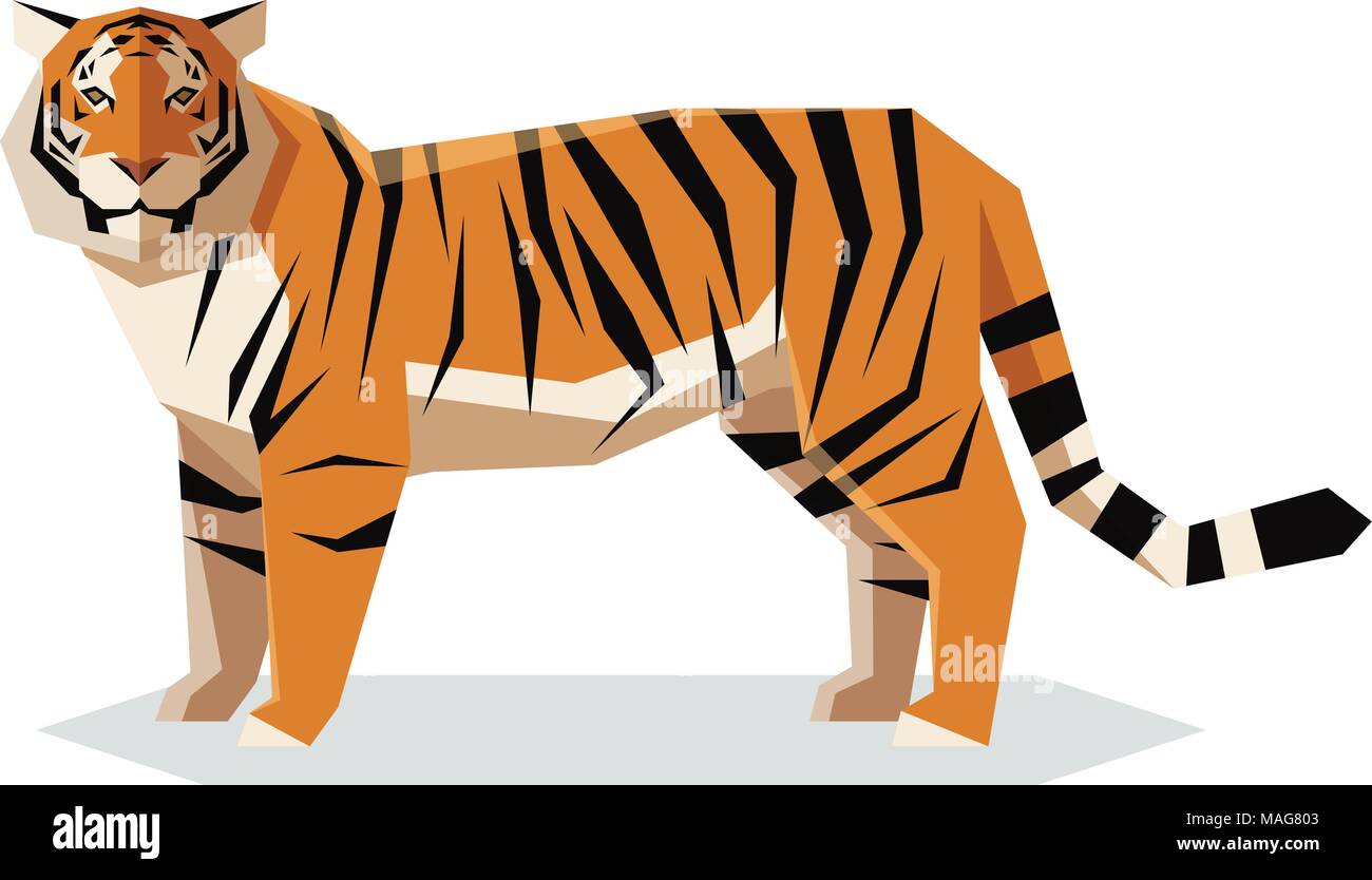 Flat geometric Tiger Stock Vector Image & Art Alamy