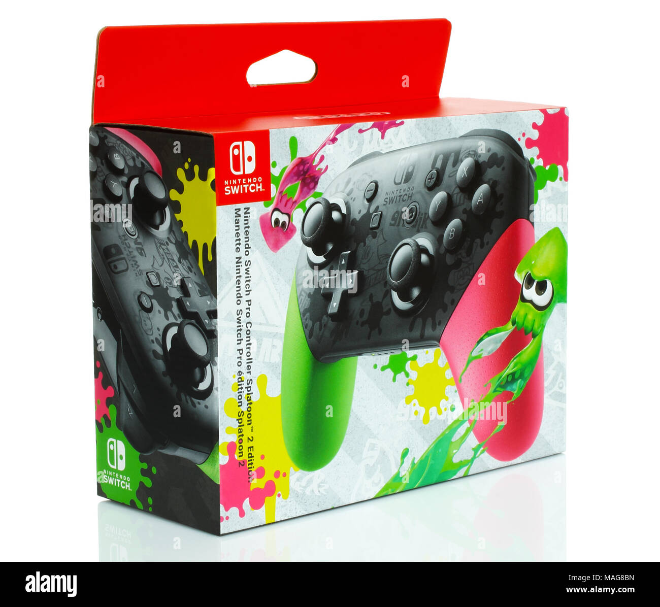 Kiev, Ukraine - January 18, 2018: Box of Nintendo Switch Pro Controller  Splatoon 2 Edition on white background Stock Photo - Alamy