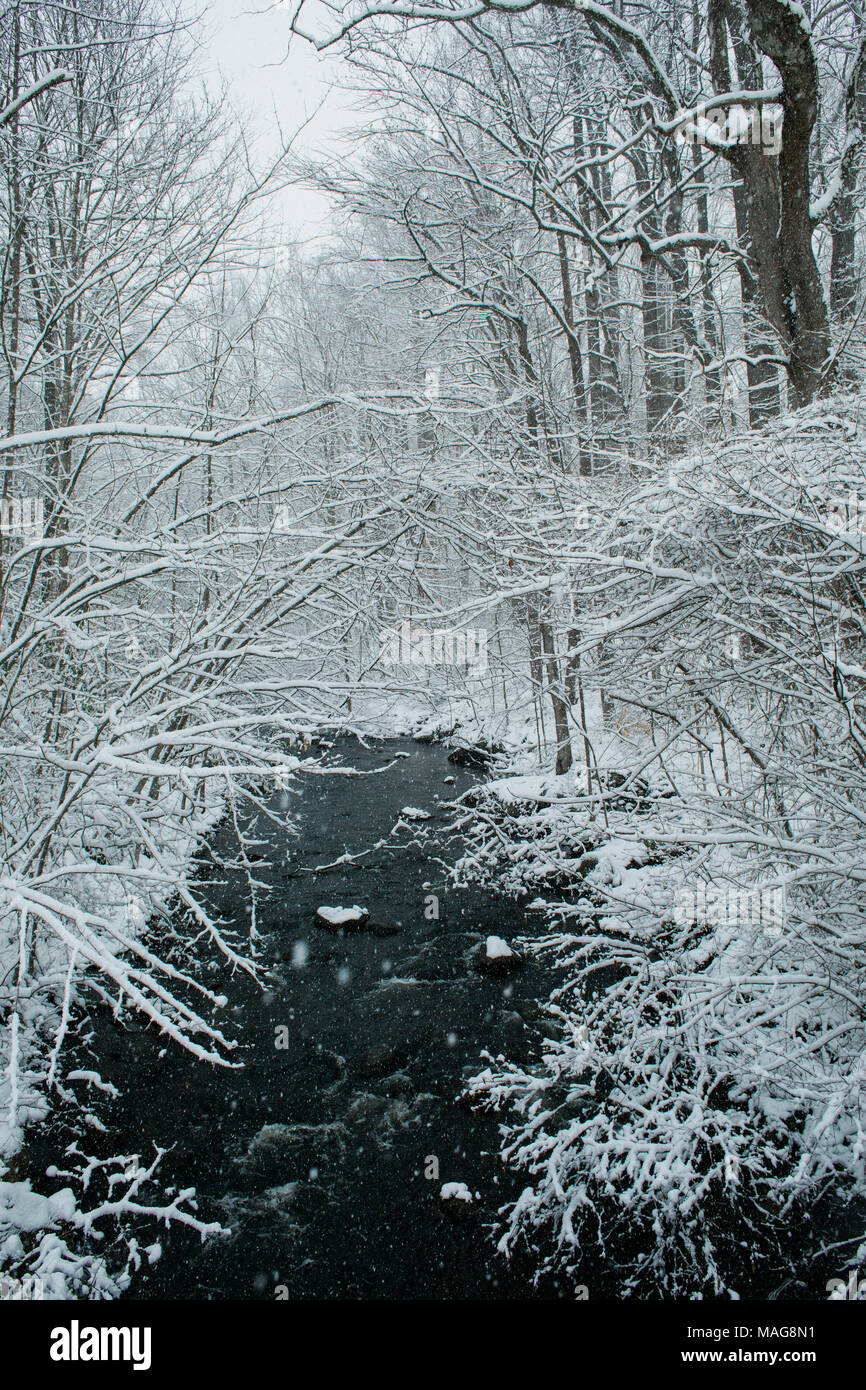A snowy winter scene in New England Stock Photo - Alamy