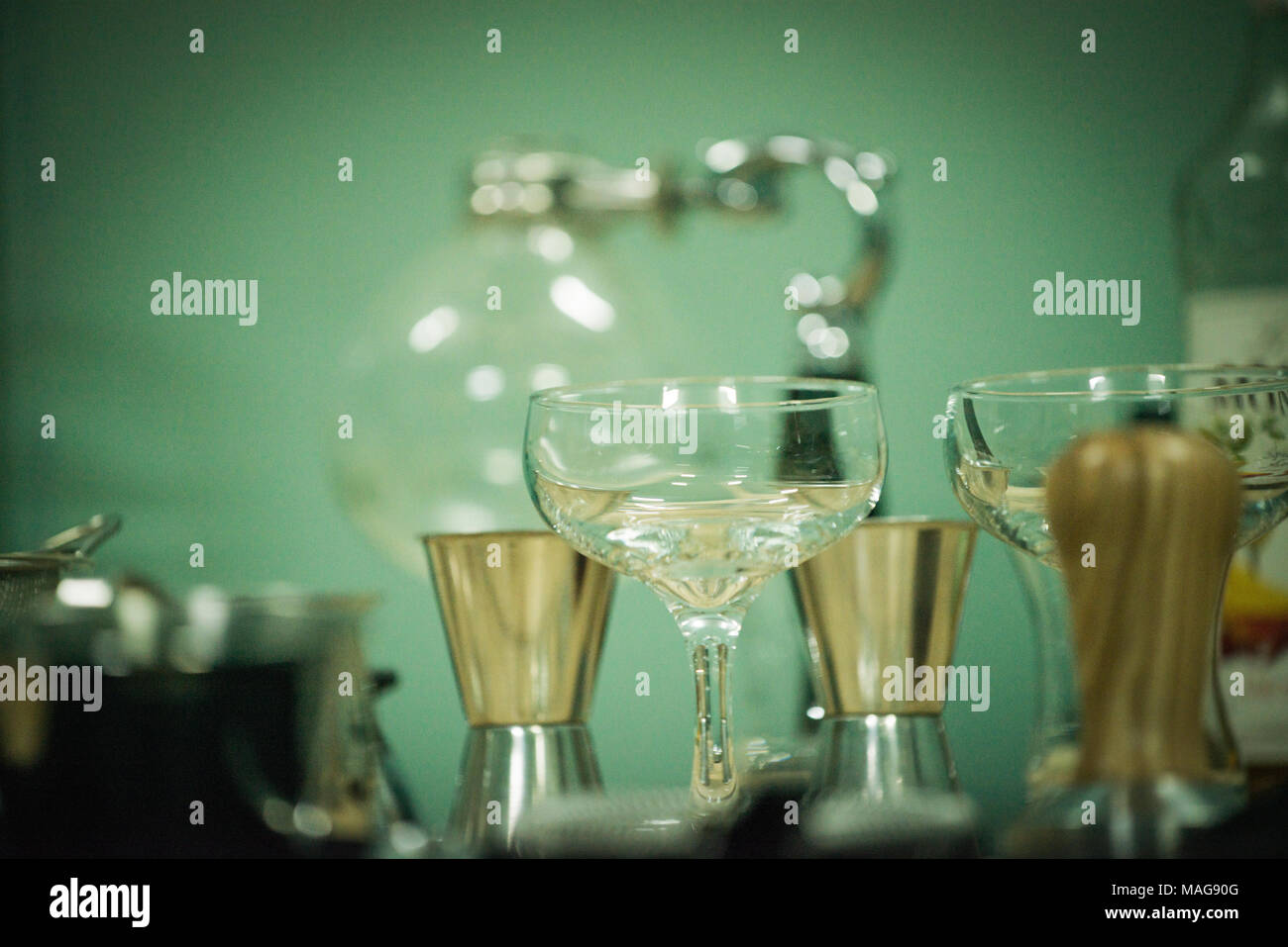 Barista`s Workplace Accessories and Utensils for Making Coffee Drinks on a  Wooden Table Stock Image - Image of bean, alternative: 177332777