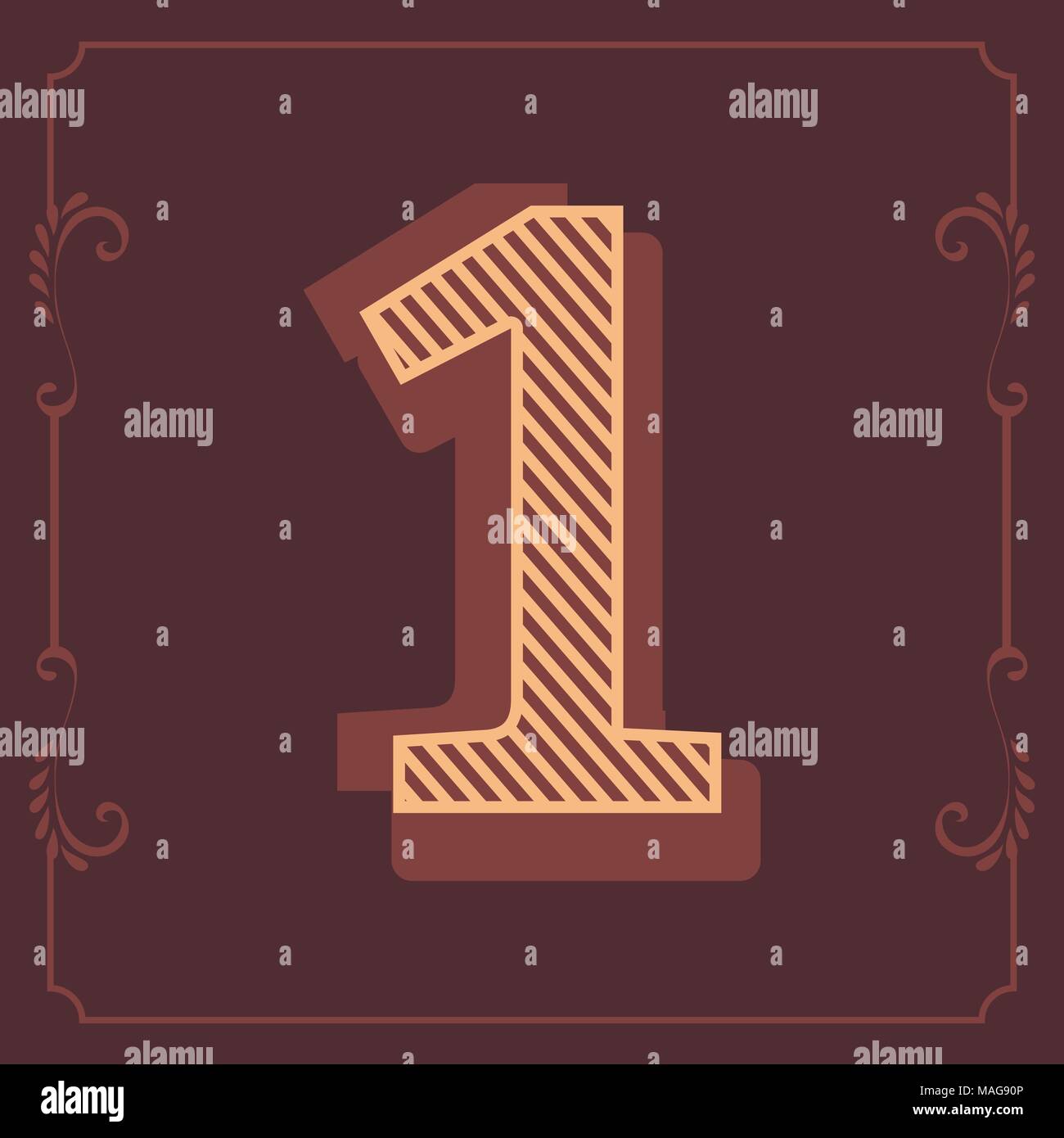 Letters of English Alphabet in vintage brown style design in vector Stock Vector