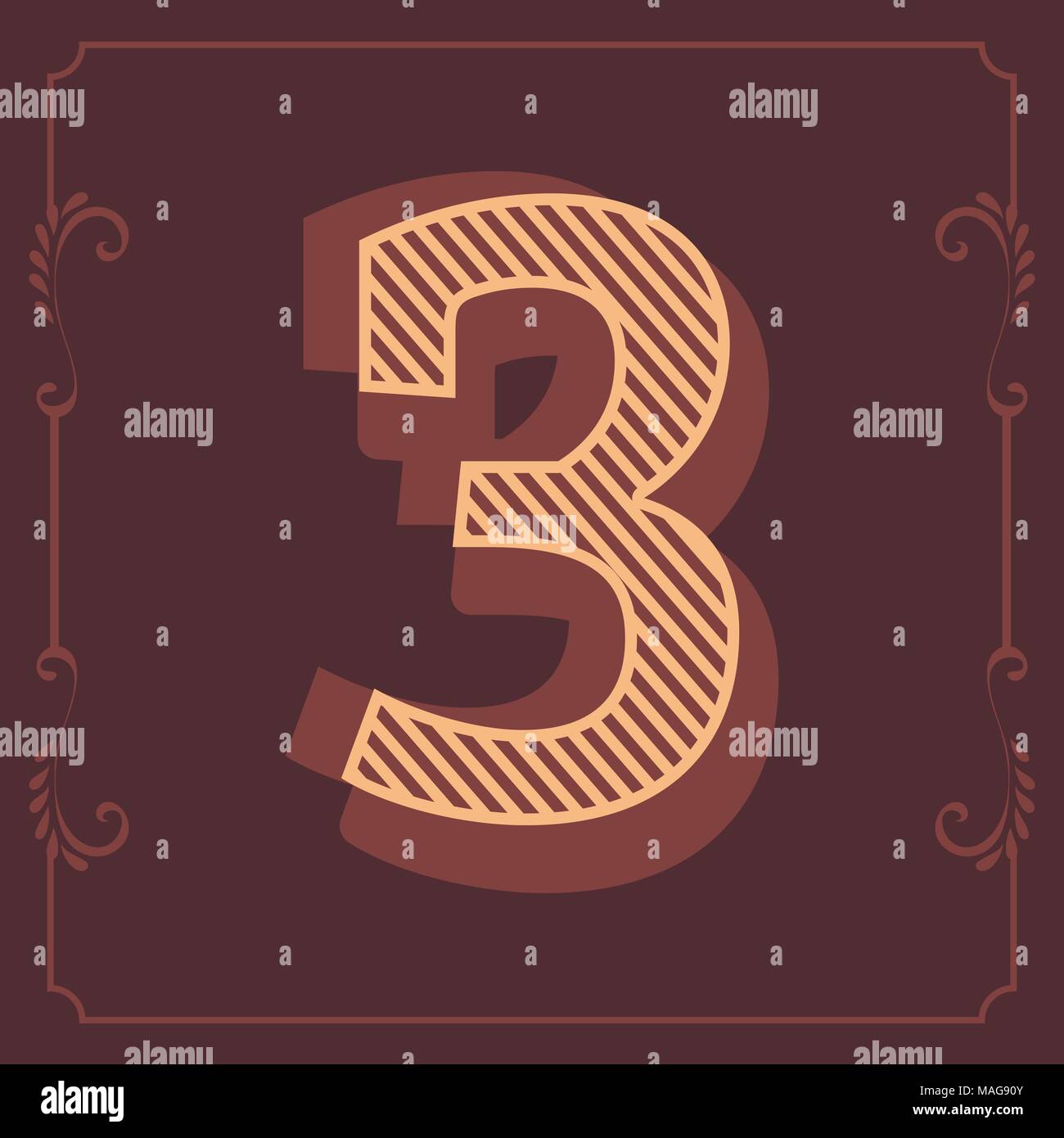 Letters of English Alphabet in vintage brown style design in vector Stock Vector
