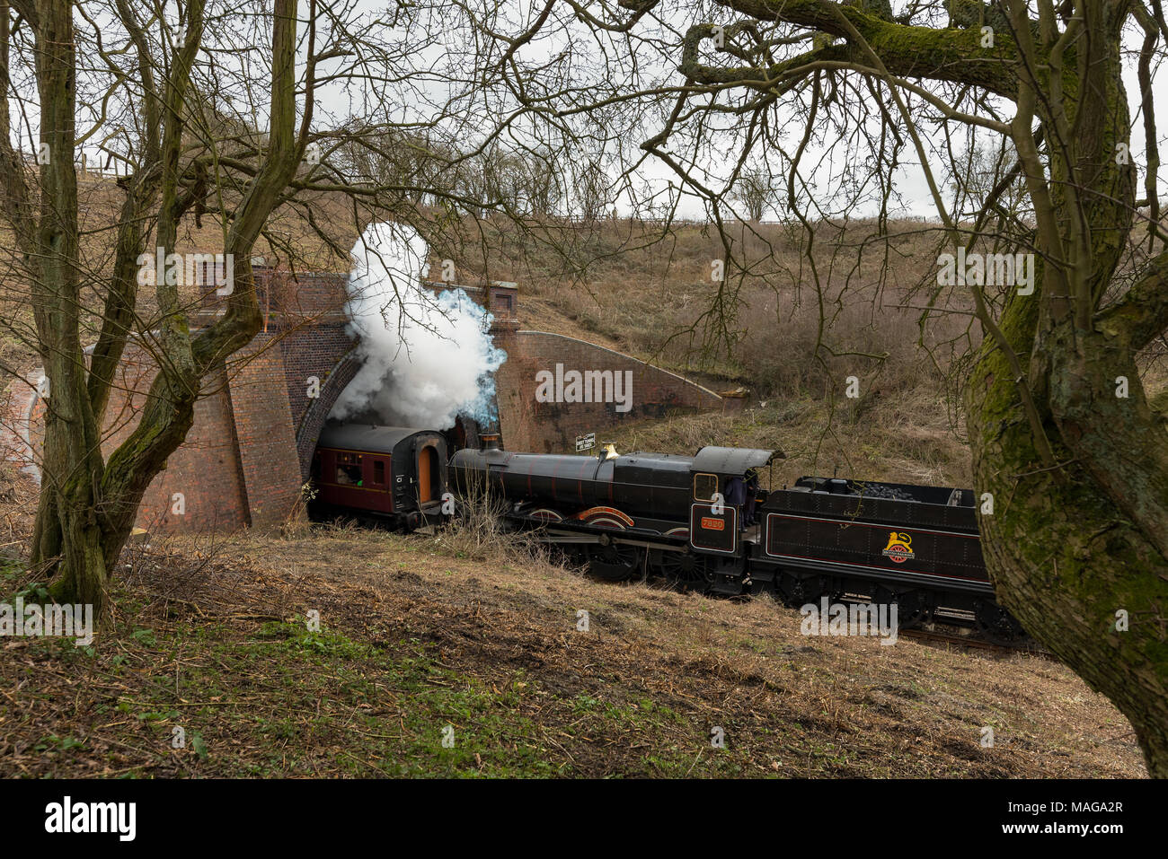 Cotswolds, UK. 1st Apr, 2018. The grand opening Easter weekend of the extended Gloucestershire Warwickshire Railway to the new Broadway Station in the Cotswolds. The line had been closed for 58 years. Credit: 79Photography/Alamy Live News Stock Photo