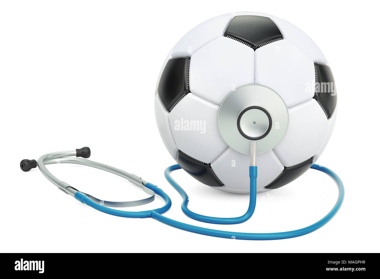 Sports medicine in soccer concept. 3D rendering isolated on white background Stock Photo