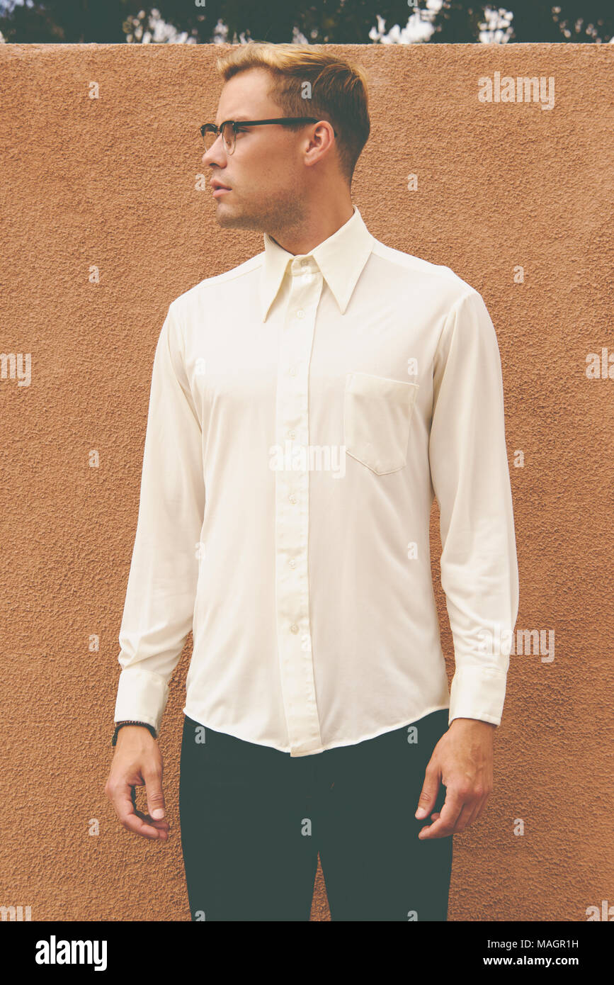 A Caucasian man, male model posing 