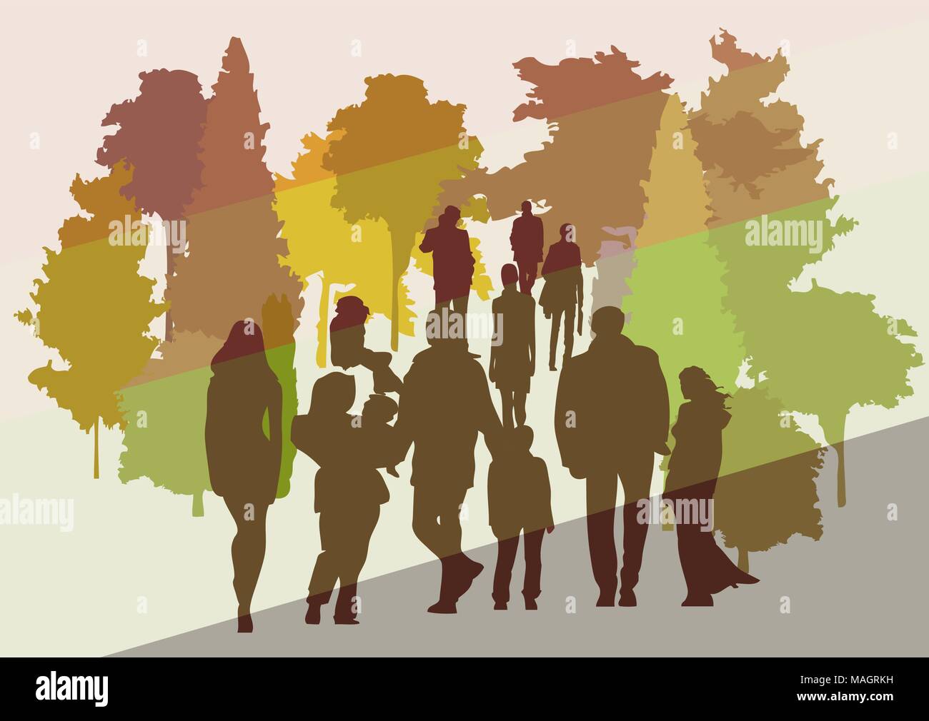 People family walking on Stock Vector Images - Alamy