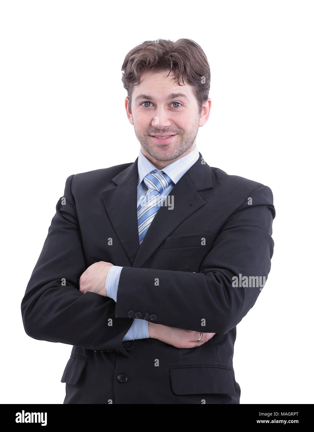 Portrait of a business man isolated on white background Stock Photo - Alamy