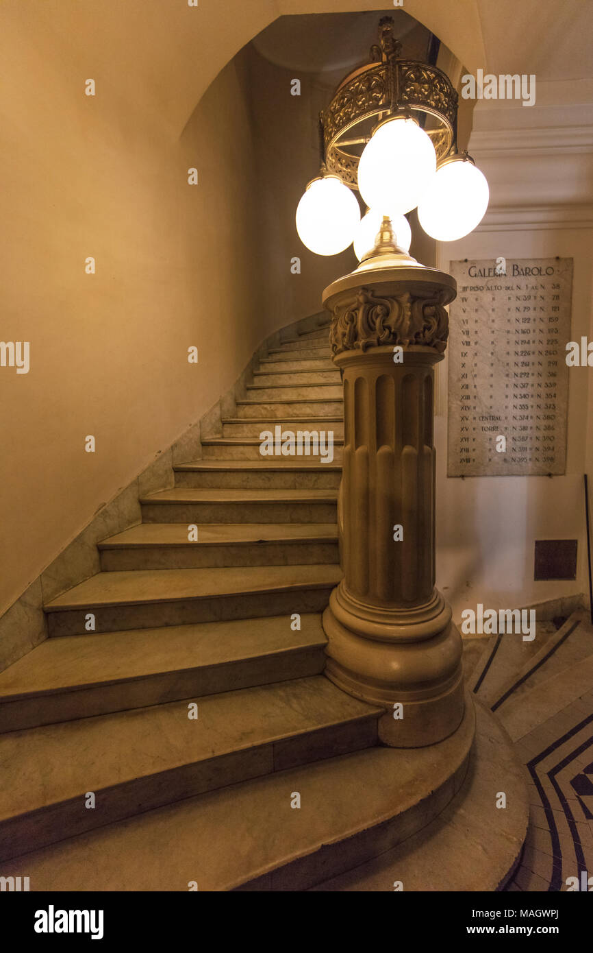 Palacio Barolo's staircase. Monserrat, Buenos Aires, Argentina. Stock Photo