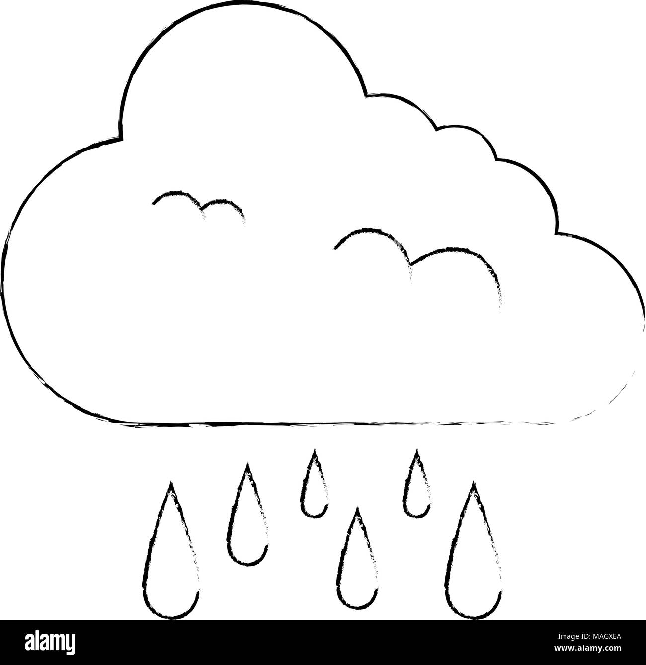 climate cloud with rain drops vector illustration design Stock Vector ...