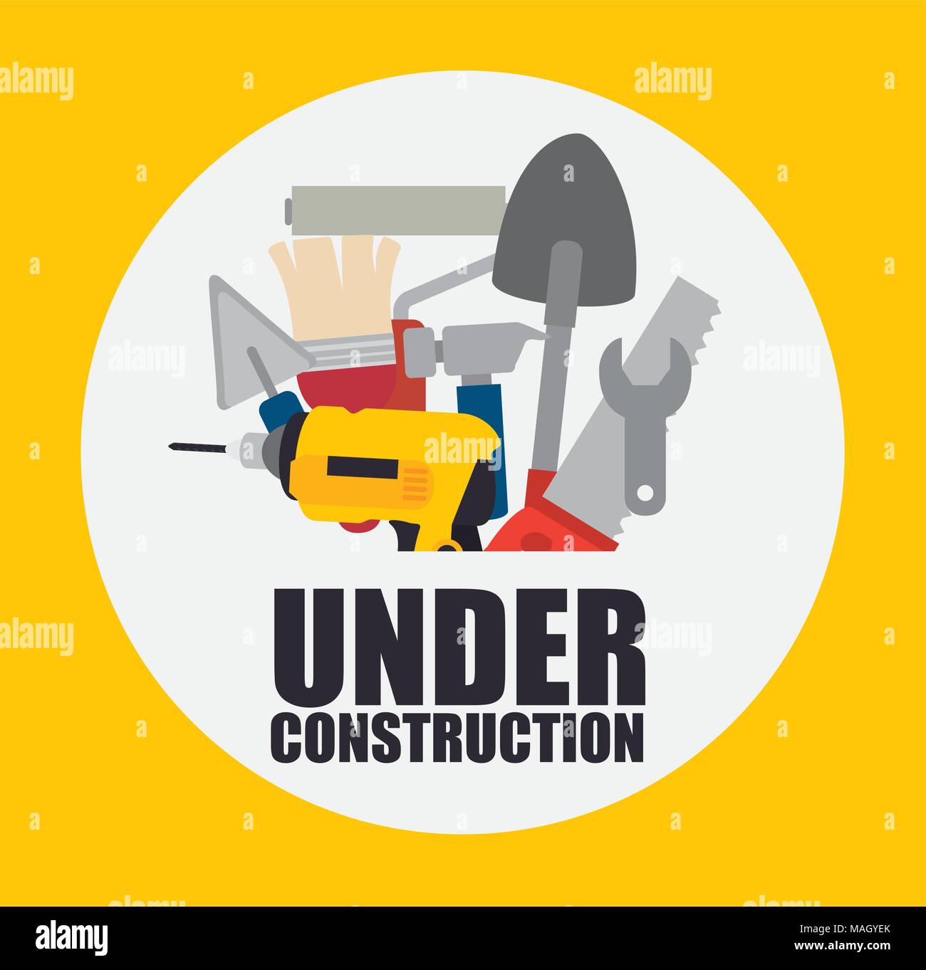 Under construction design, vector illustration eps10. Stock Vector
