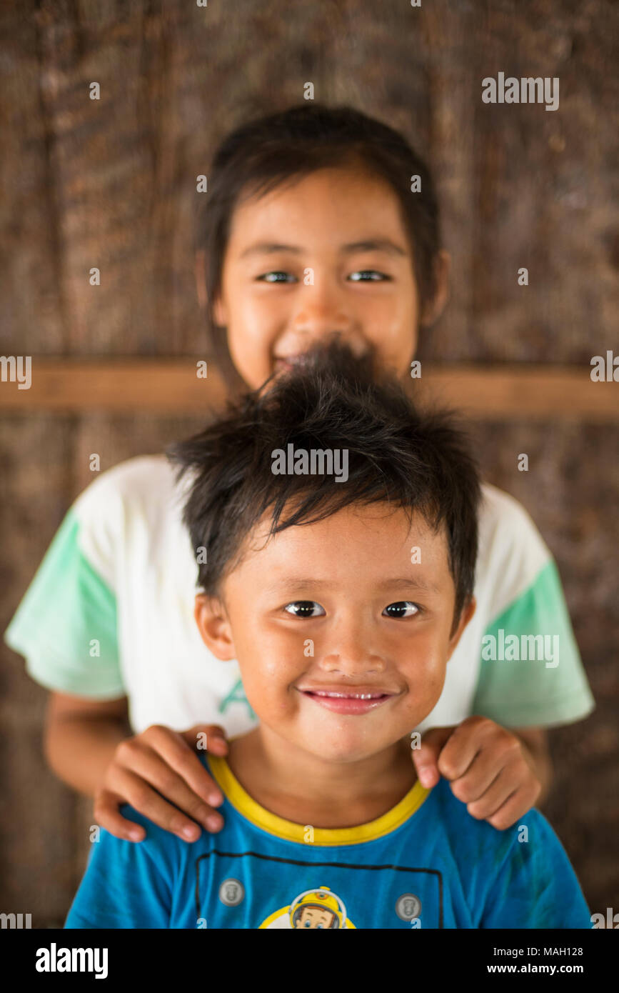 Portrait of children, Kudat, Sabah, Malaysia, Borneo, Stock Photo