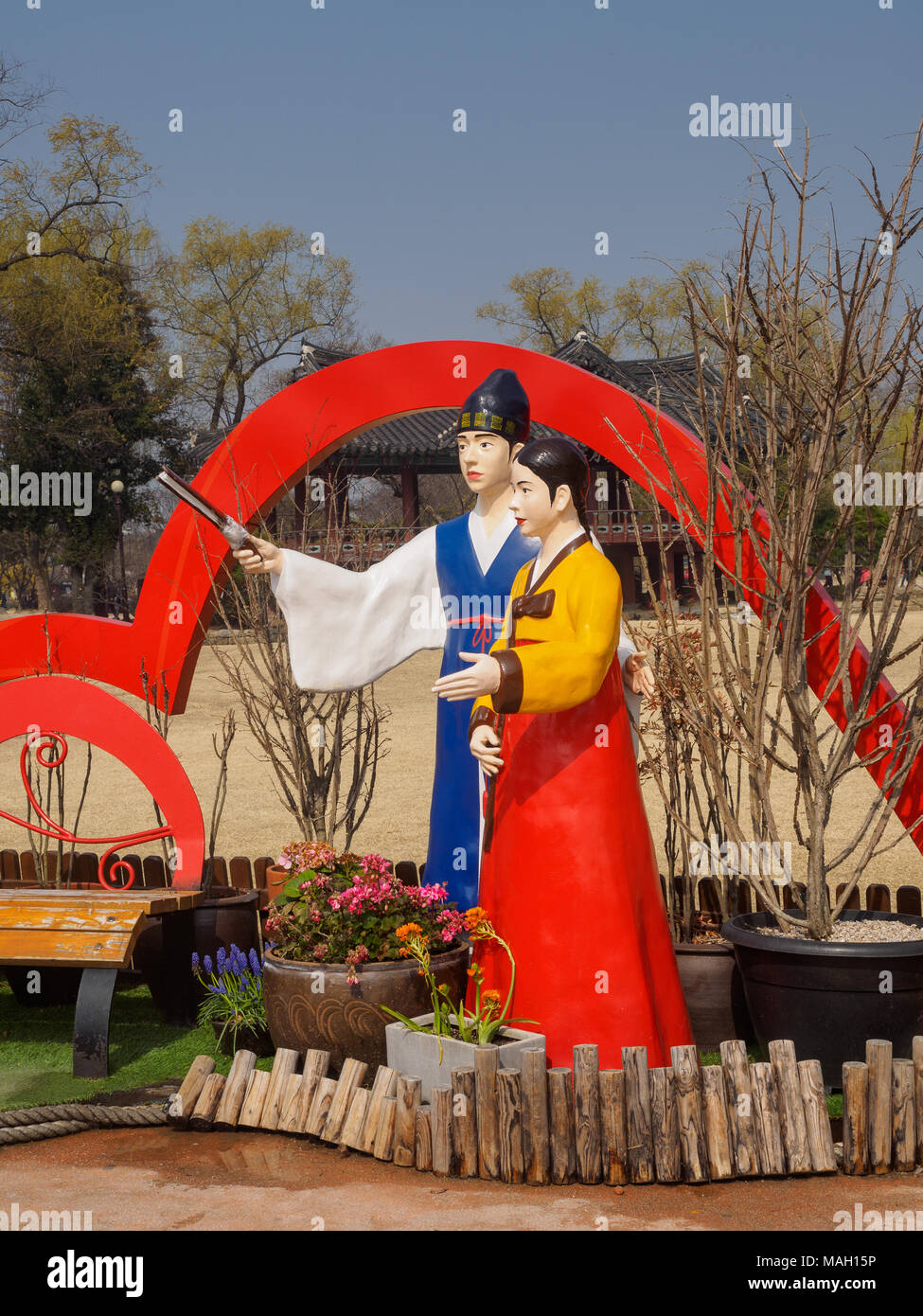 Namwon, South Korea - March 25, 2018 : Character sculpture of