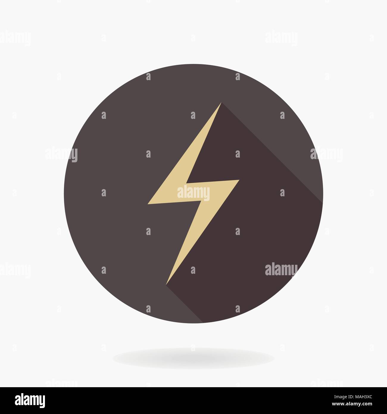 Fine Vector lightningFlat Icon With Lightning Stock Vector