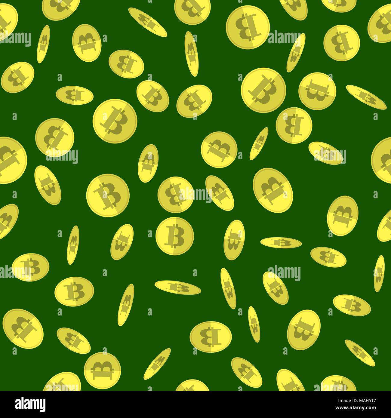 Gold Bitcoin Seamless Pattern Stock Vector