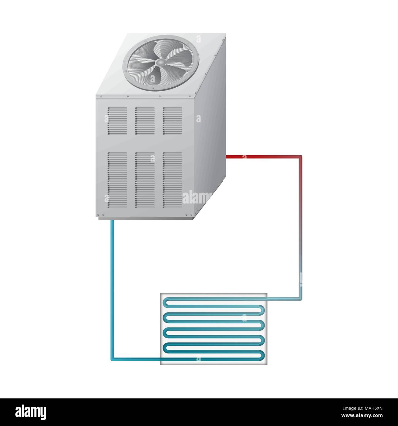 Outdoor and indoor unit chiller. HVAC vector Stock Vector Image & Art