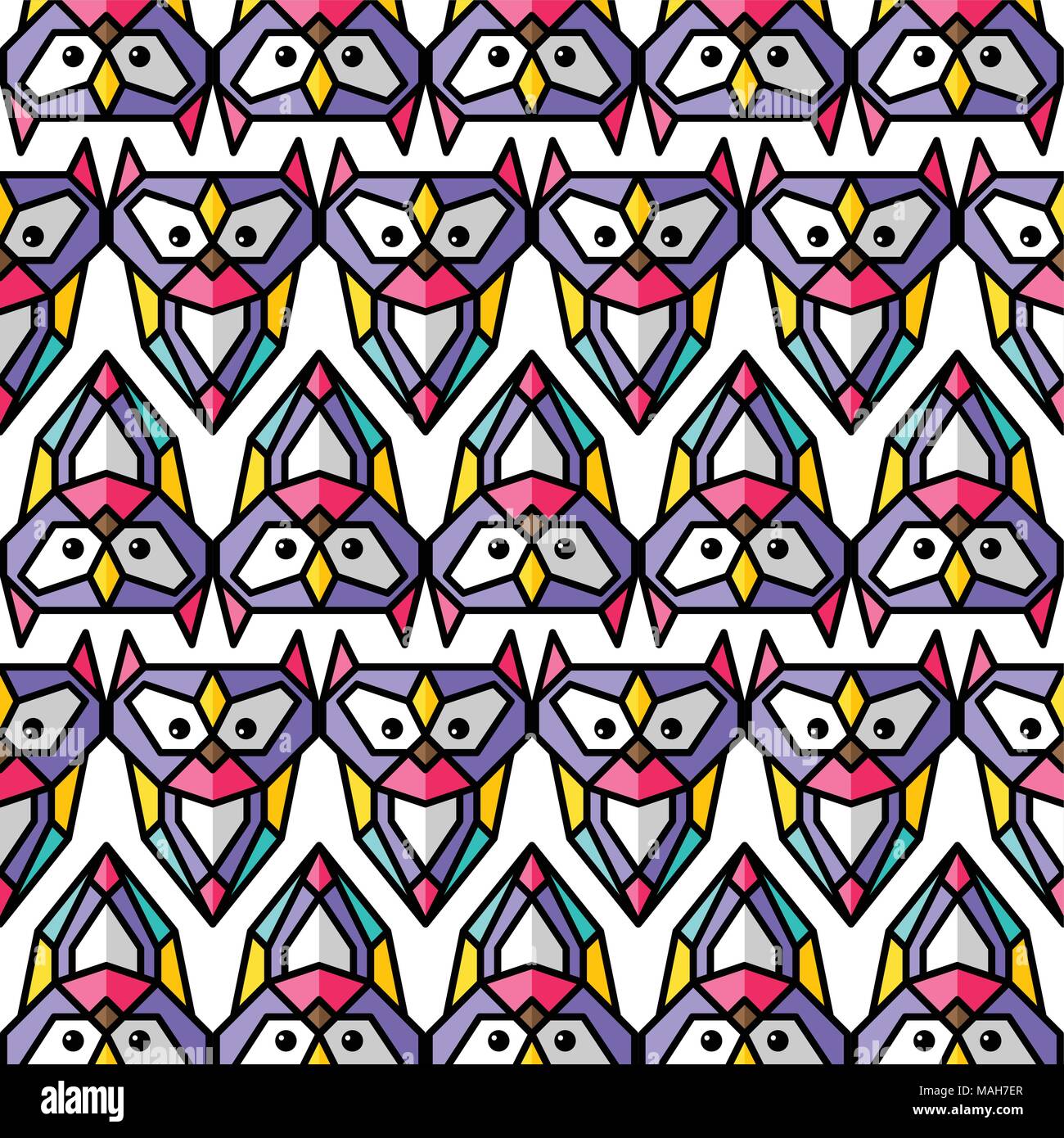 colorful owl background pattern theme vector art Stock Vector Image ...